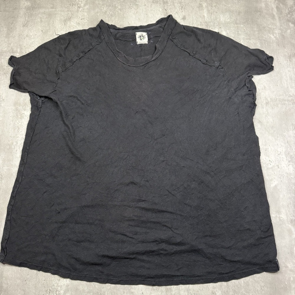 Free People We The Free Blouse Shirt Short Sleeve Women's Large Black